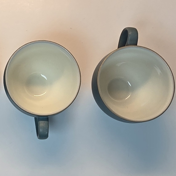 4 Set Denby Luxor Touquoise Blue 3" Footed Tea /Coffee Cups Handcrafted England - Picture 7 of 8